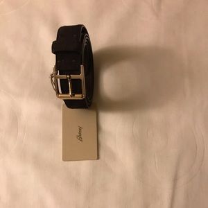 Brioni Mens Brown Suede & Leather Belt